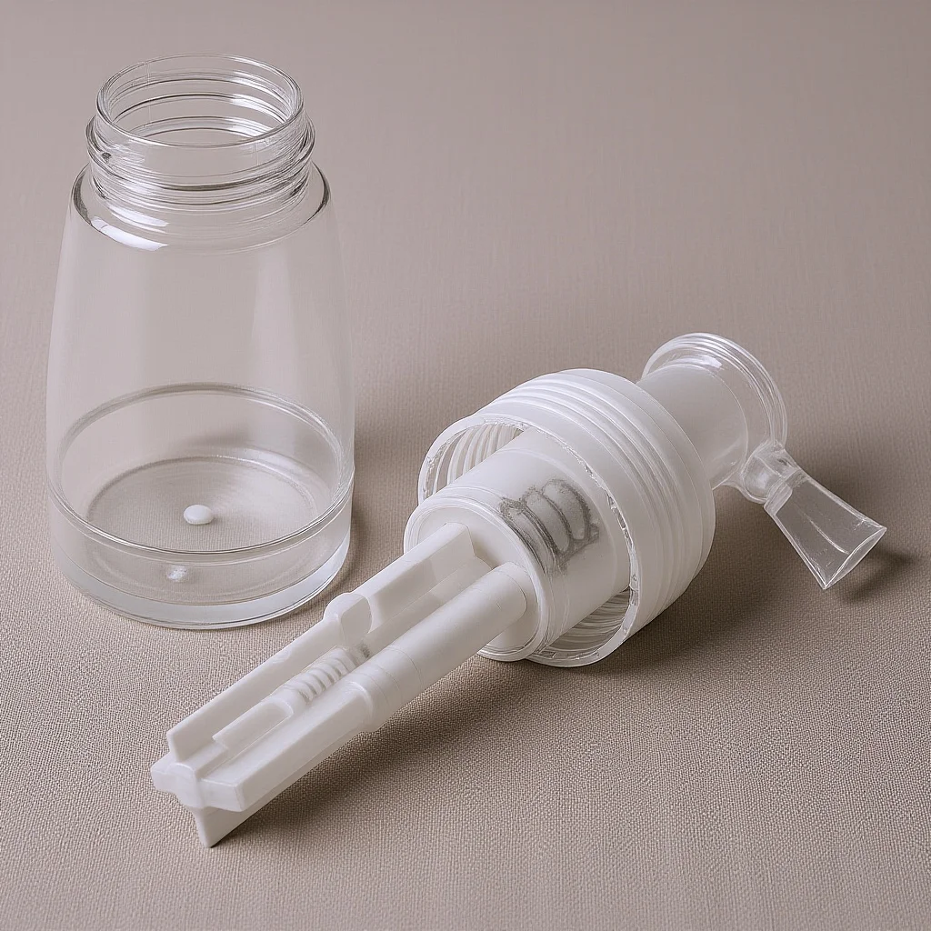 

180Ml Powder Pump Dispenser Bottle Transparent Lightweight for Easy Dispensing of Talcum Flour Sugar Reusable Spray