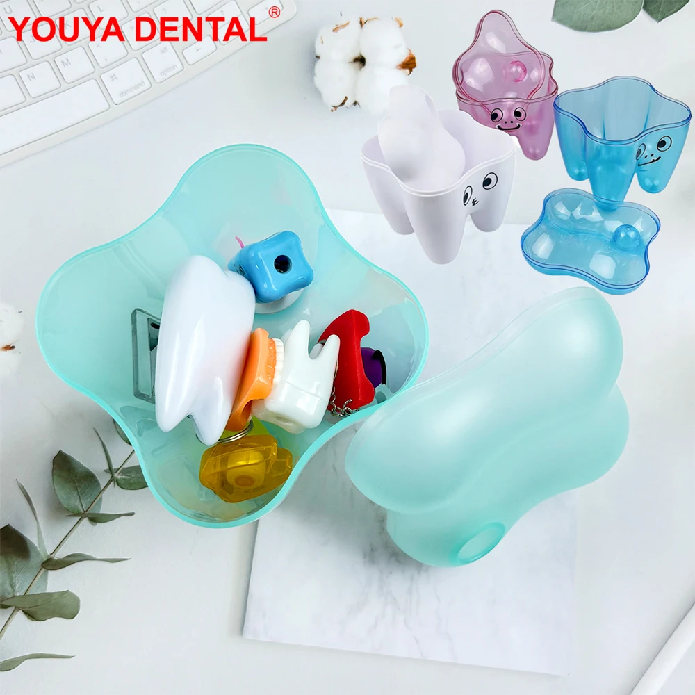 

Dental Storage Box Dentist Clinic Plastic Cute Tooth Shape Desktop Small Items Storage Case Dentistry Sundry Container Organizer