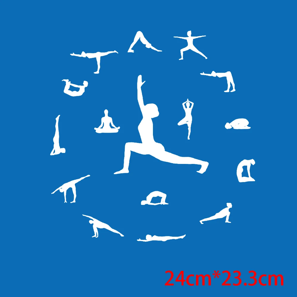 Yoga Graphic Heat Transfer Stickers Appliques For Clothing Thermoadhesive Patches Termoadhesivos Para Ropa Iron On Patches