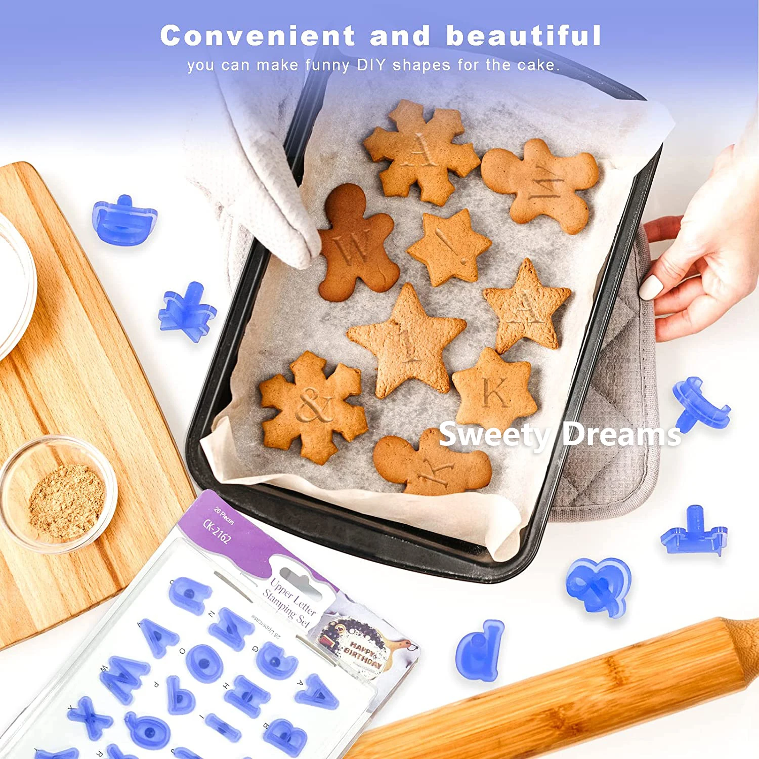 DIY Alphabet Number Letter Cake Mold Fun Cookie Biscuit Stamp Embosser Cutter Sugar Fondant Baking Mold Cake Decoration Tool