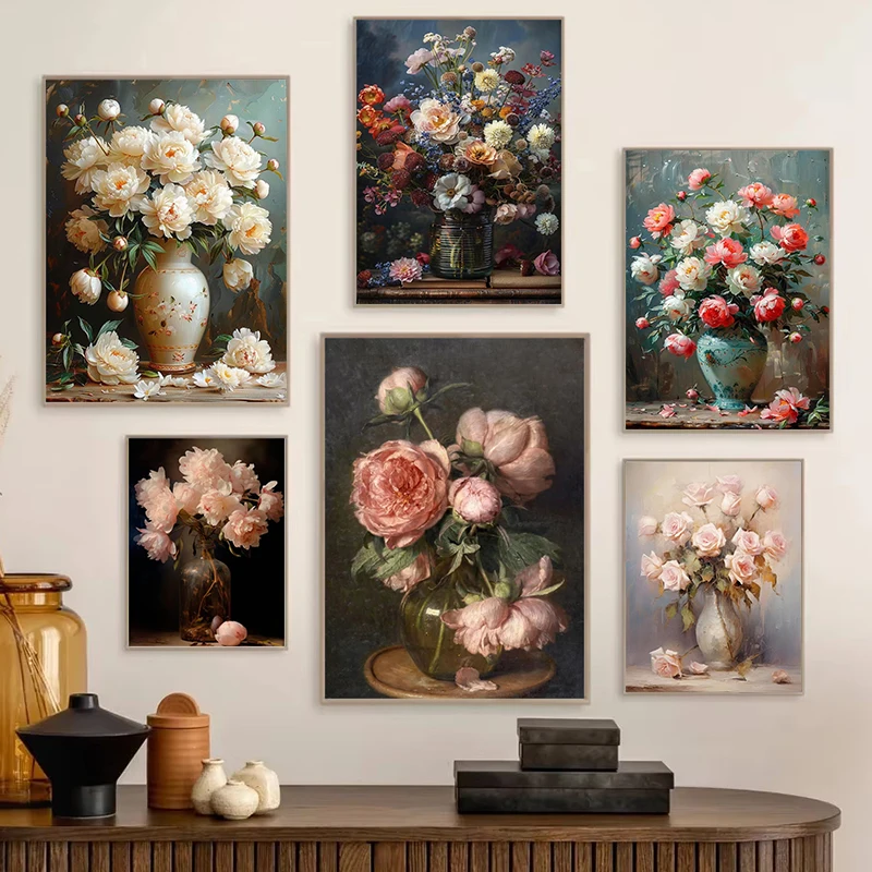 Vintage Vogue Fashion Poster - Bouquet Vintage Roses roses, mode nordique,