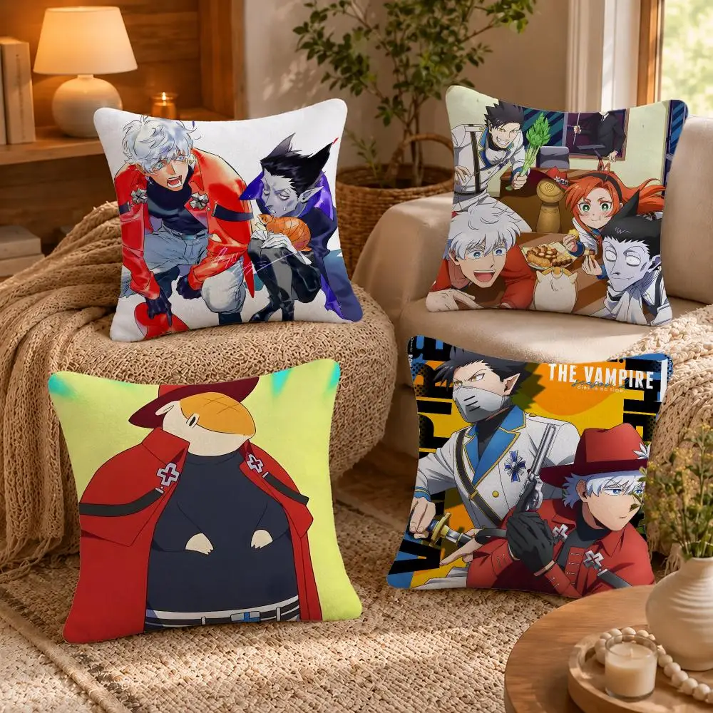 The Vampire Dies in No Time Cushion Cover Short-Plush Cushion Cover Pillowcase — Suitable for Sofas Bedrooms and Home Decor