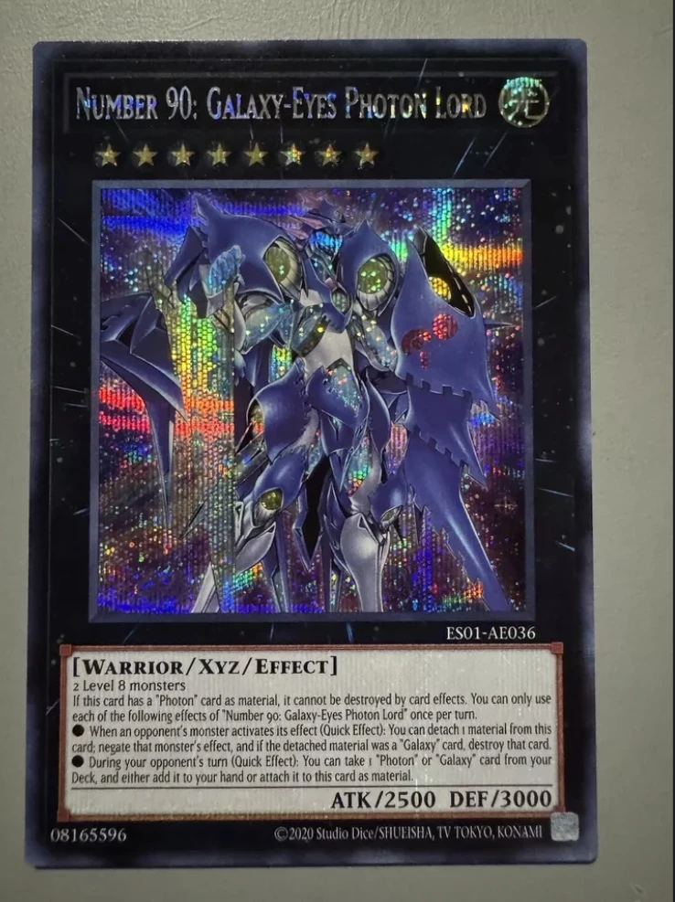 

Yugioh KONAMI Duel Monsters ES01-AE036 Number 90: Galaxy-Eyes Photon Lord Secret Rare Asian English Collection Mint Card