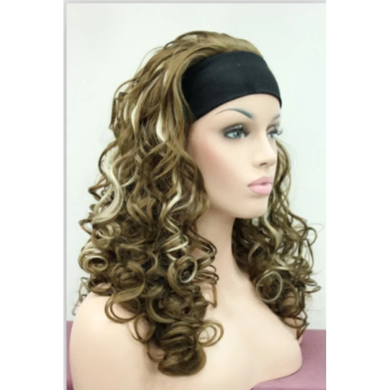 Fashion Women Wig Long Curly Wave Wig 3/4 Half Wigs with Headband Cosplay Wig