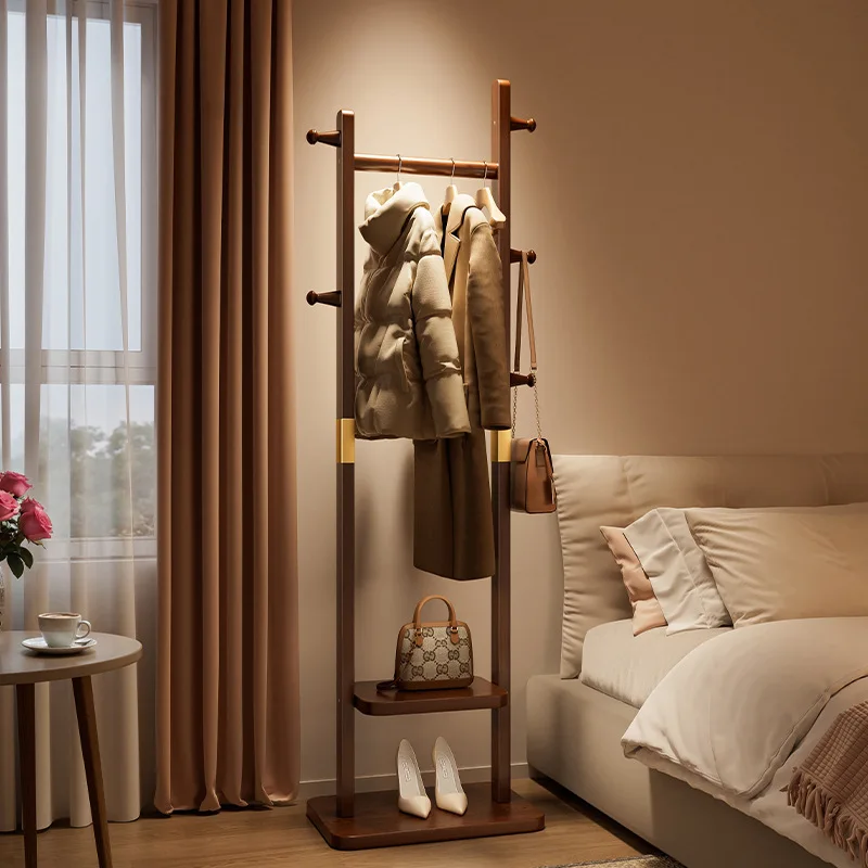 

Solid wood hanger Simple modern design Multifunctional thickened hanger Sturdy and durable Bedroom vertical hanger