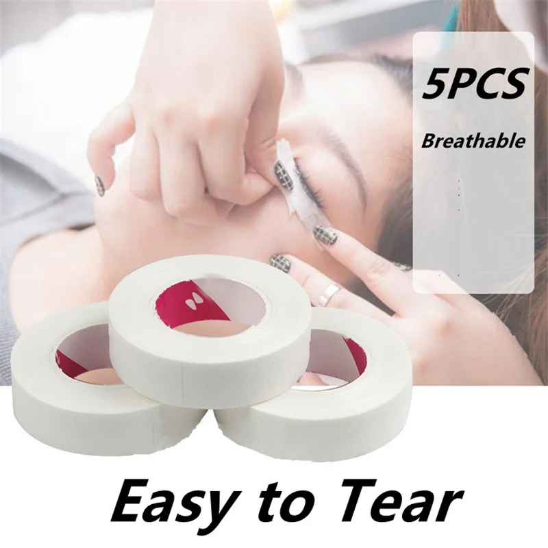 Eyelash Extension Tape 5PCS Under Eye Patches Easy To Tear Micropore Tape for Eyelashes Medical Lashes Tape Cilia Eyelash Tape