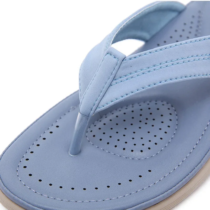 2024 Plus Size Summer Women 2cm Platform 3cm Low Heels Slippers Female Slip on Casual Shoes Lady Soft Leather Beach Flip Flops