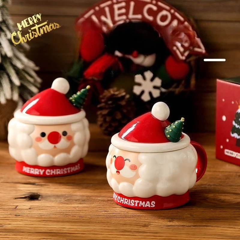 

2025 Creative Santa Mug Household Cute Ceramic Mug Souvenir Tazas De Cafe Bonitas Kitchenware Travel Coffee Mug Canecas Fofas