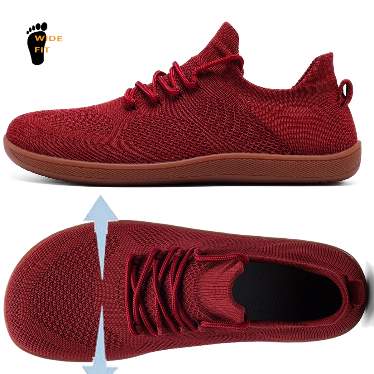 الحد الأدنى أحذية بيرفوت للجنسين خفيفة الوزن قابلة للتنفس بدون نعل واسعة اصبع القدم للرجال احذية الجري في الهواء الطلق أحذية المشي غير رسمية
