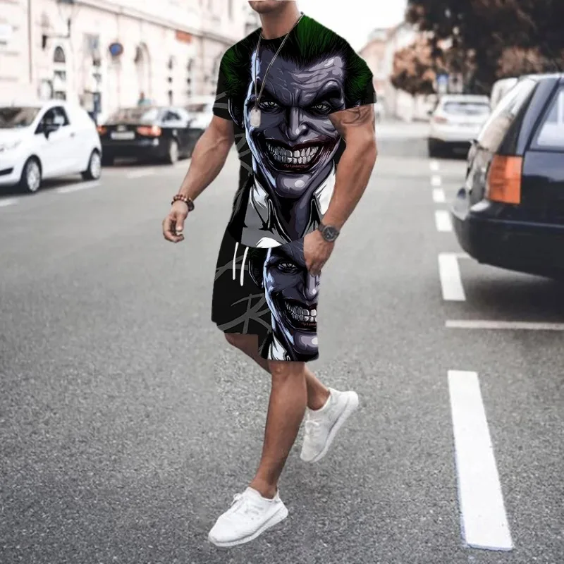 2025 New Summer Men's Popular Casual Fashion Basketball Sportswear Beach Set 3D Printed Short Sleeved Shorts Set