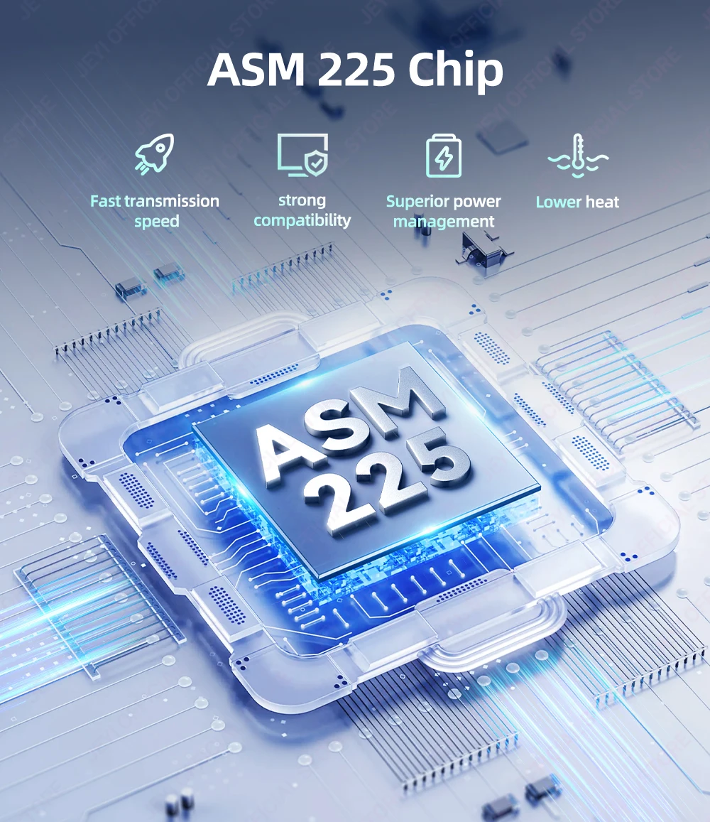 JEYI USB 3.1 (5 Gbit/s) M.2 SATA SSD-Aluminiumgehäuse schläft automatisch nach 30 Minuten – unterstützt 2230-2280 SATA SSDs (B+M-Taste). – Detail 6