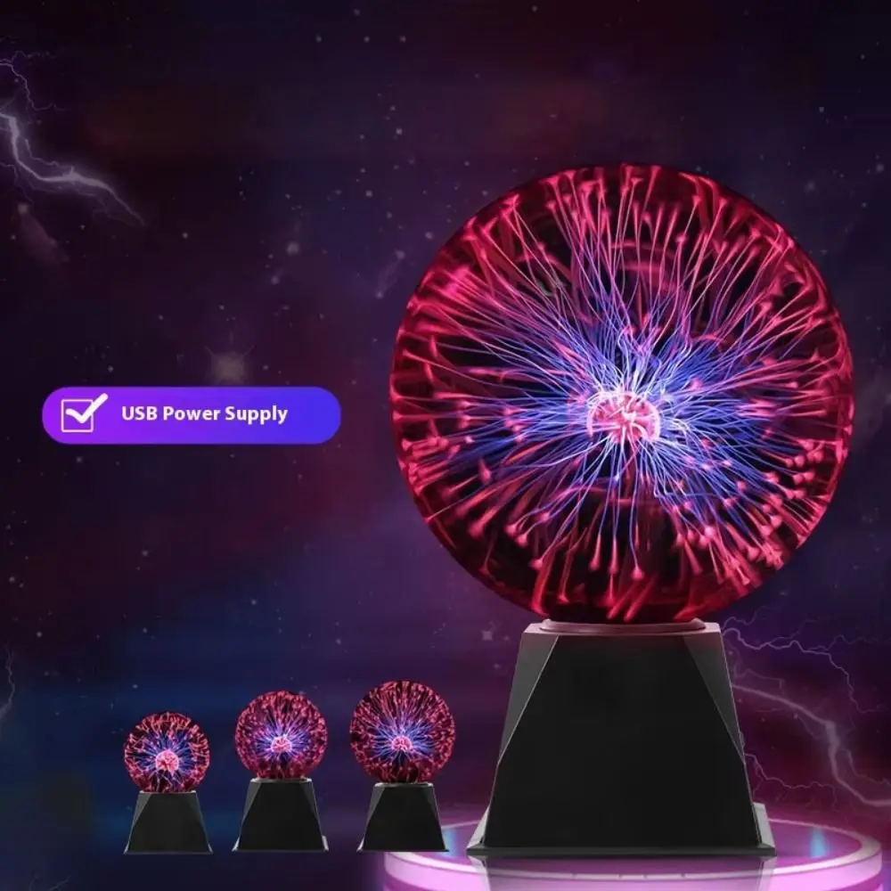 Touch Magic Plasma Ball Lamp Sound Control Sensitive LED Night Light 5/6/8in Atmosphere Sound-Controlled Plasma Christmas Gift