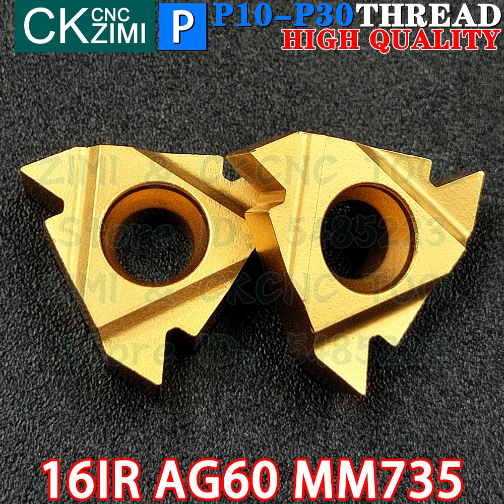 16IR AG60 MM735 0.5-3.0 pastilhas de metal duro Esquerda direita Pastilhas rosqueadas externas internas Ferramentas RT16.01N G60P MMT16IR AG60 Ferramentas de torneamento CNC de metal