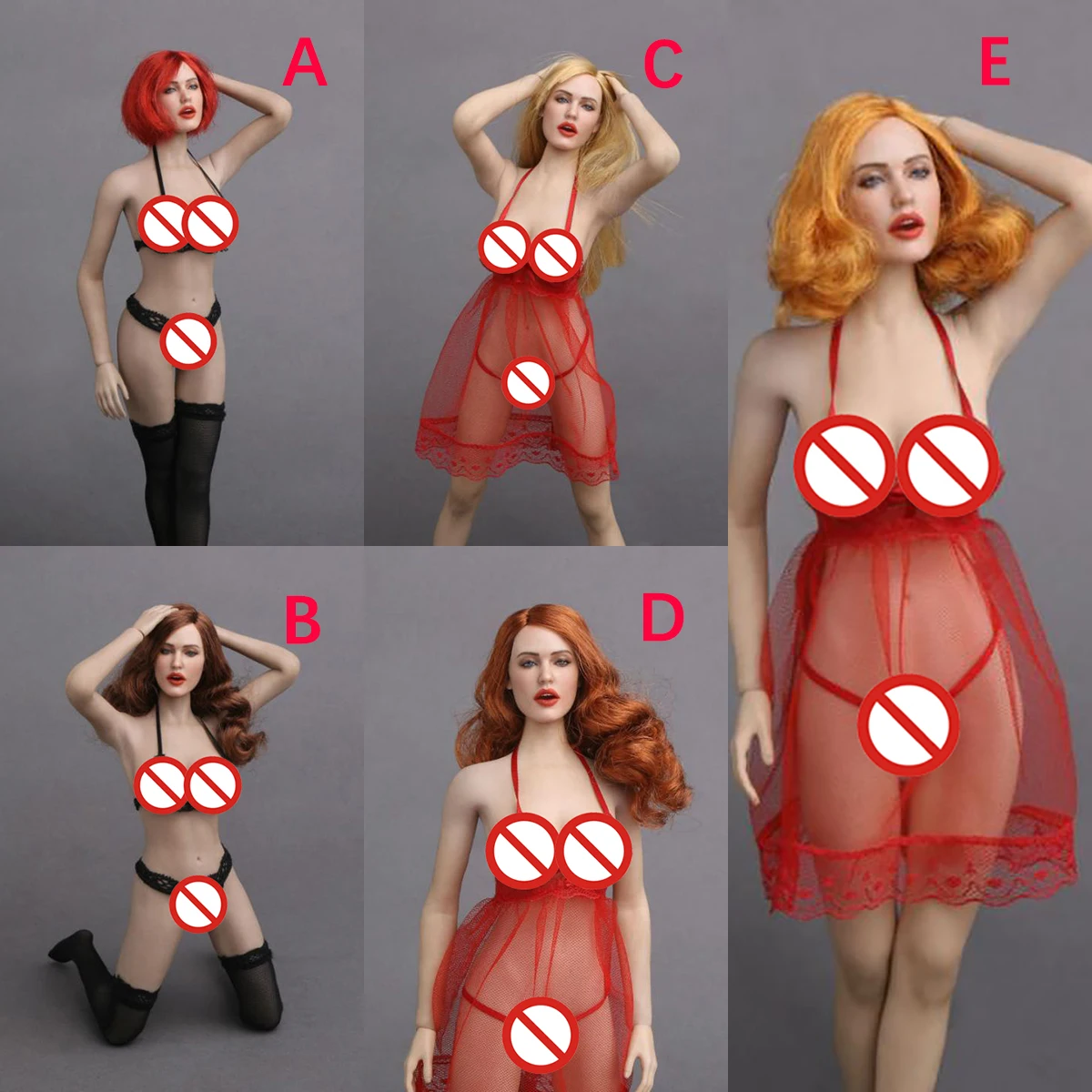 

1/6 Scale Female Girl Head Sculpt GC017 with Facial Expression for 12 Inches Action Figure Model