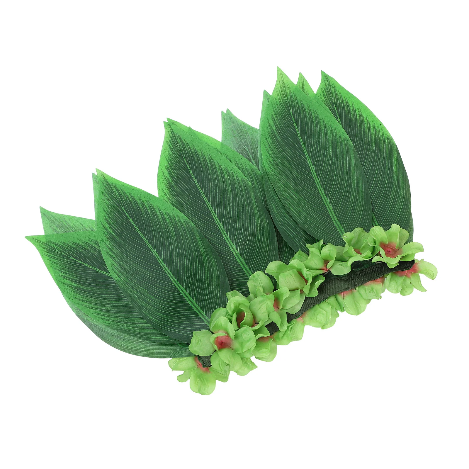 

28 Inches Green Leaf Skirt Hula Dance Costume Tropical Party Wear Adjustable Waist Brightly Hawaii Luaus Wedding
