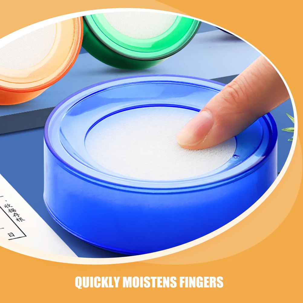 4 Pcs Financial Efficiency Money Counting Hand Wet Device Plastic Sponge Cup for Fingers Finger Wetting Tool Moistener