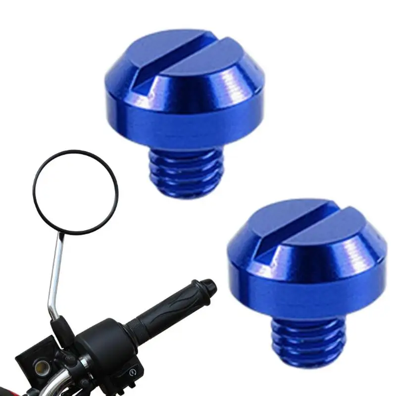 Motorcycle Mirror Screws 2PCS Aluminum Alloy Motorcycle Rear View Mirror Hole Plugs Screws Colorful Rearview Mirror Holder Bolts