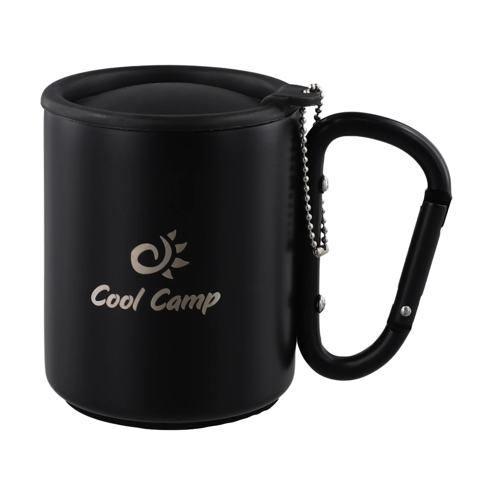 Double Layer Mug Camping Carabiner Mug Non-slip Pad Optimal Temperature Retention Outdoor Use Secure Lid For Camping