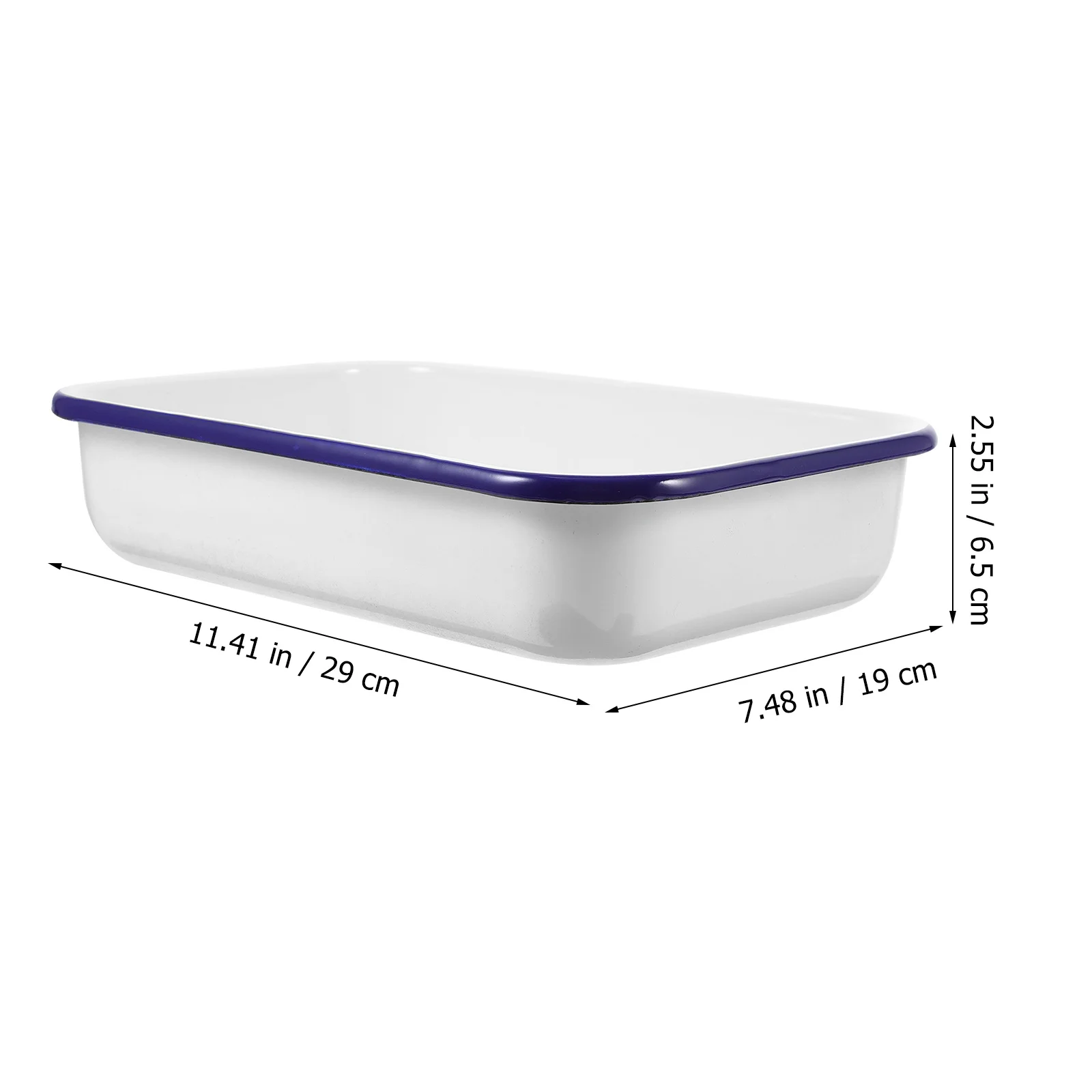 

1pc Non-Stick Baking Tray Enamel Heat-Resistant Storage Pan Multifunctional Food Tray For Kitchen Restaurant Bake Pan