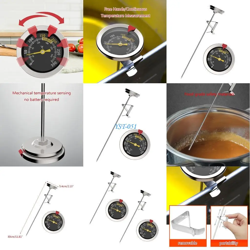 

E15A BBQ Thermometer Household Temperature Meter Dial Temperature Gauges Stainless