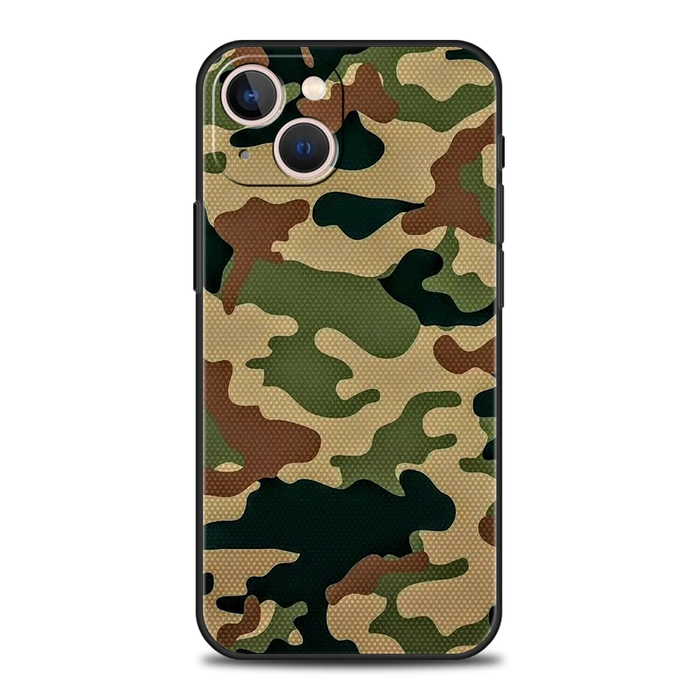 Camouflage Camo Military Phone Case for iPhone 16 15 14 13 12 Pro Max 11 Pro Max 7 8 Plus XS XR Max Shockproof Soft Shell Bag