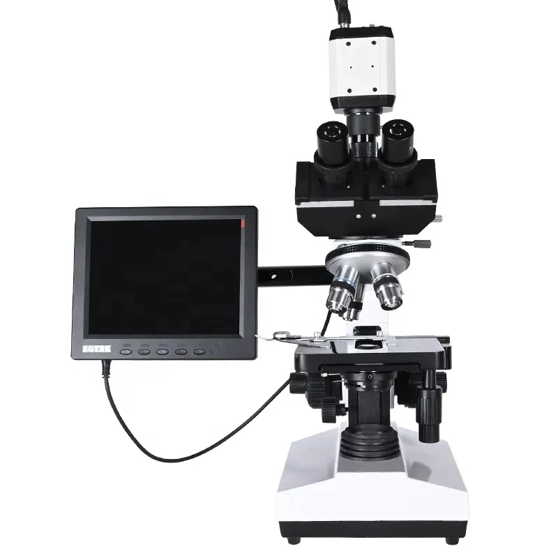 

Hot sell 2500X Binocular Microscope Trinocular Lab Double-layer Platform Led Camera Digital Microscope with 8-inch Lcd Screen