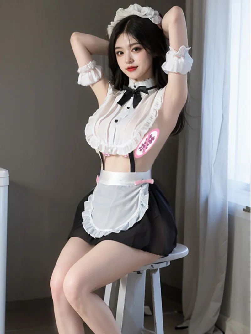 

2024 New Sweet Mini Dress Cosplay Pure Desire Maid Butterfly Short Pure Desire Sexy Uniforms Dress Elegant Sweet Top 4H3V