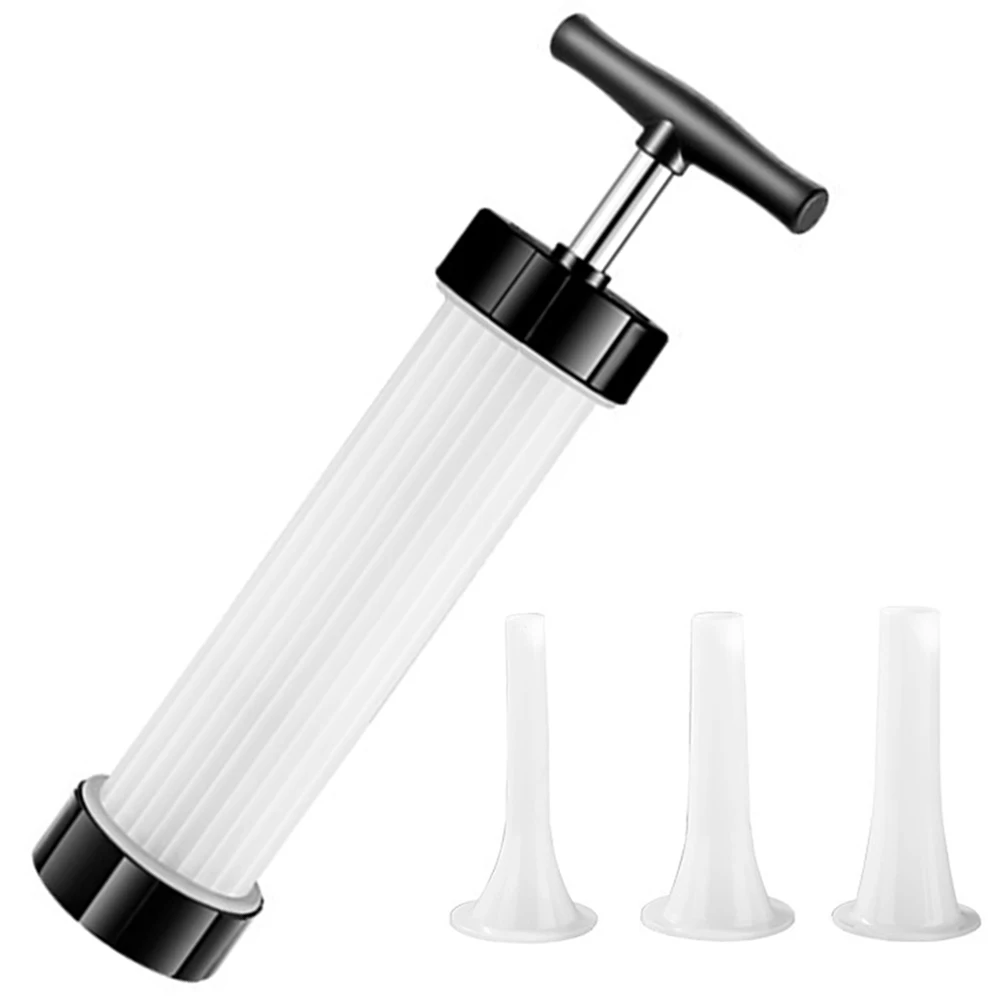 Manual Sausage Stuffing Machine with 3 Filling Nozzles Sausage Stuffer Gadget  for Making Different Sizes of Sausages