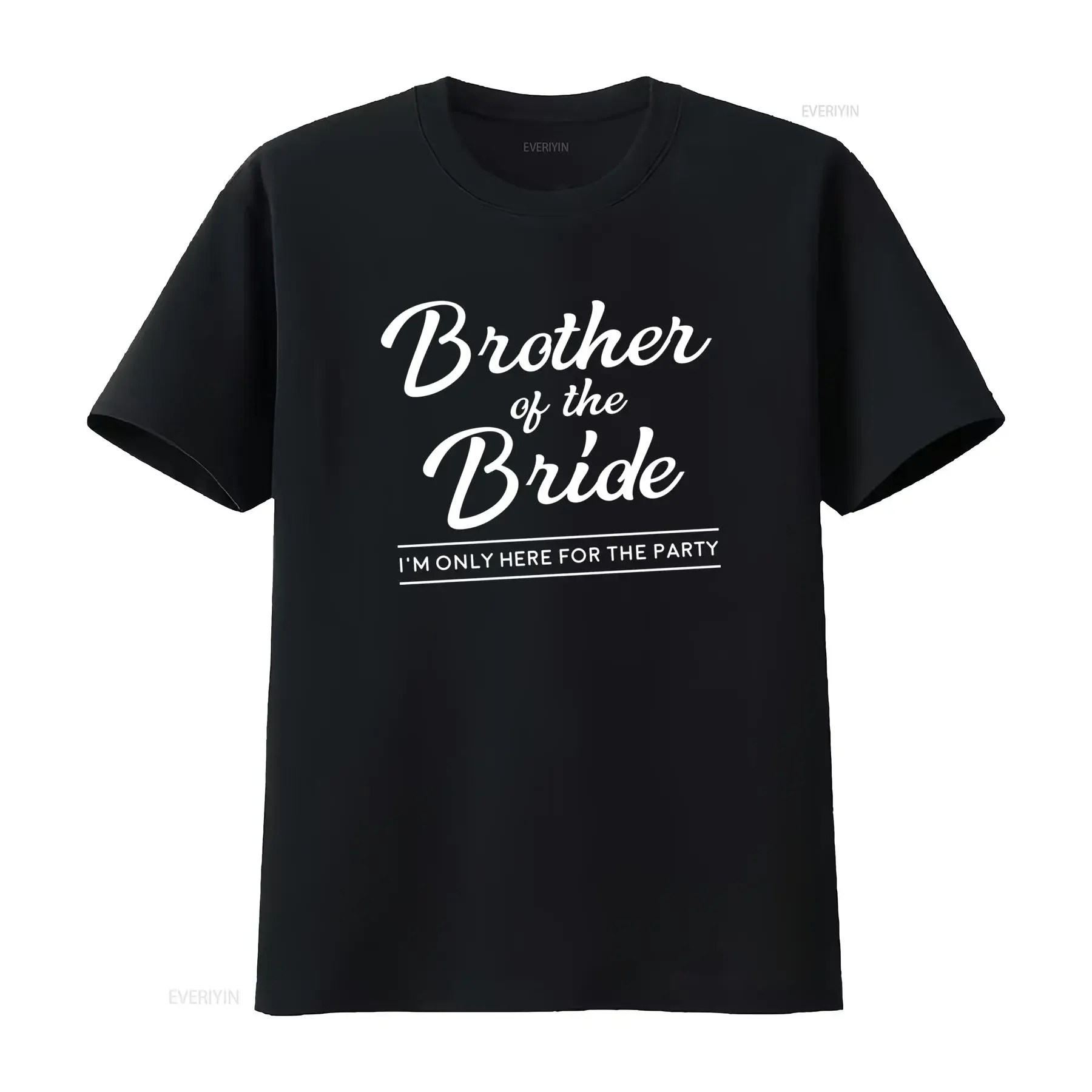 S Funny Brother Of The Bride T Shirt Wedding Guest Groomsmen Apparel Soft Breathable Crew Neck with I'M Only Here for vintage