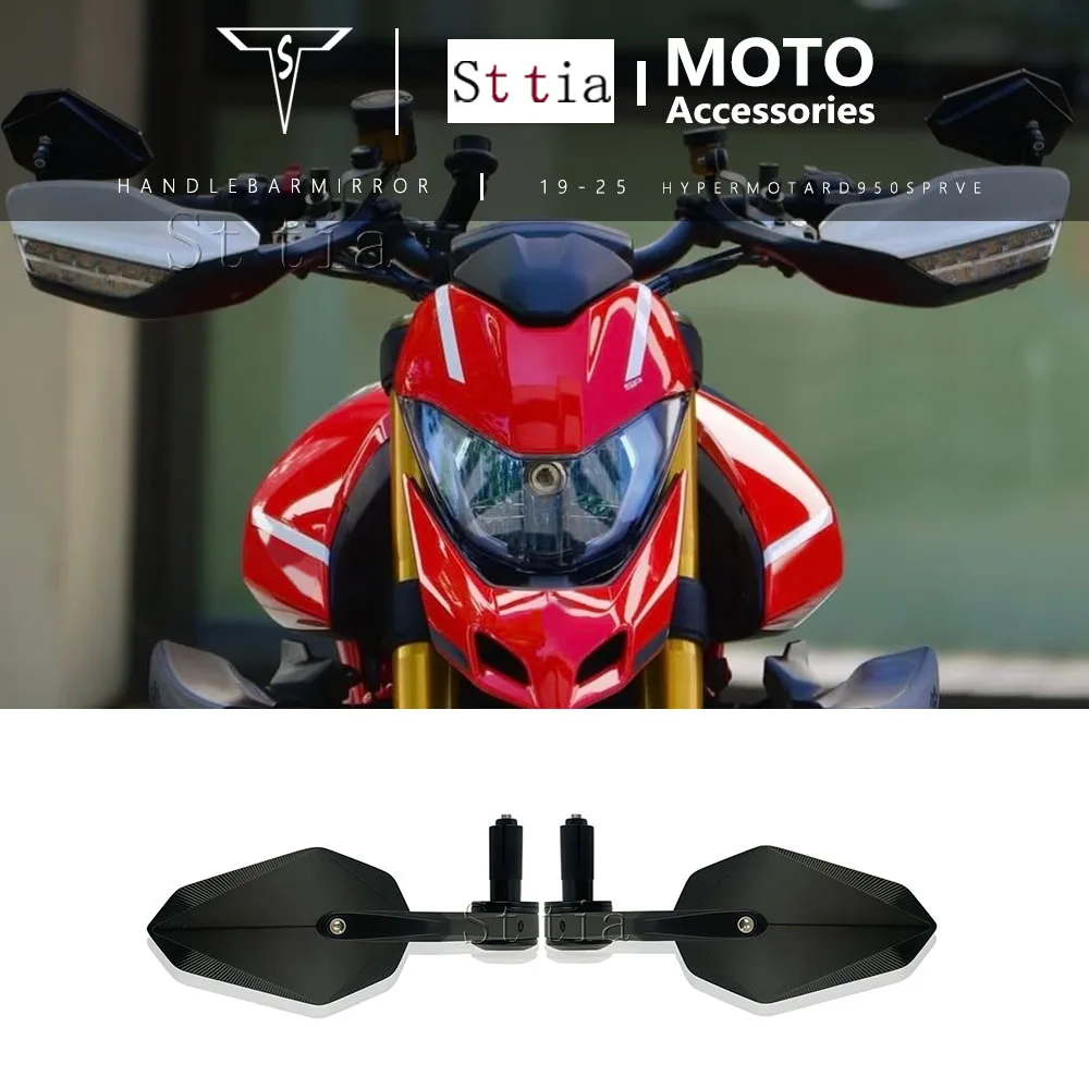 Specchietti retrovisori laterali antiabbagliamento per moto Ducati Hypermotard 950 2019-2025 HYPERMOTARD 950 SP RVE, da montare all'estremità del manubrio