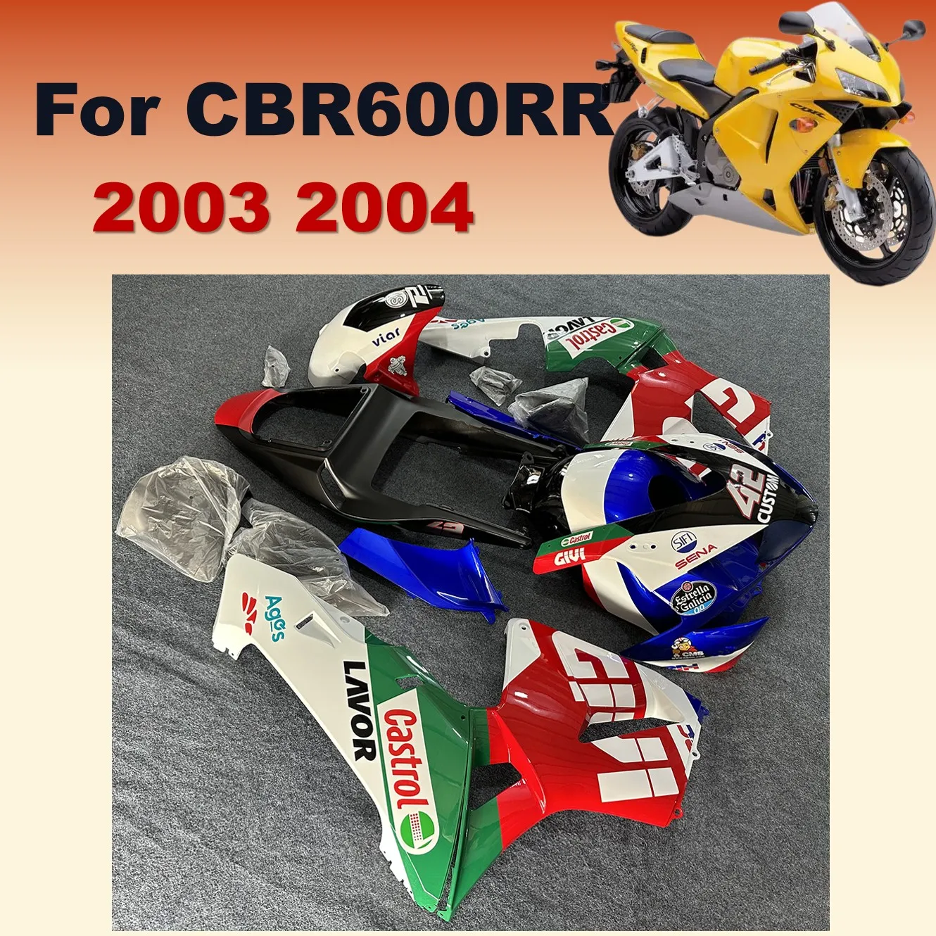 For Honda CBR 600RR 2003 2004 CBR 600 RR 03 04  Superior Motorcycle Fairing ZXMT Bodywork  Fuel Tank Cover