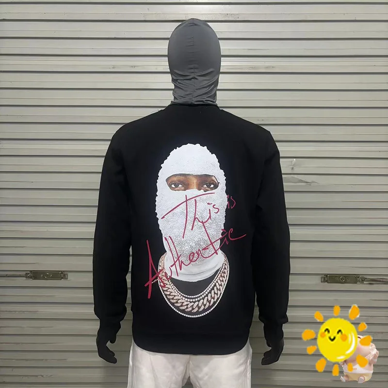 

24SS Big Masked Man Print On The Back Oversized Pullovers Heavy Fabric Cotton IH NOM UH NIT PARIS Sweatshirts For Men Women