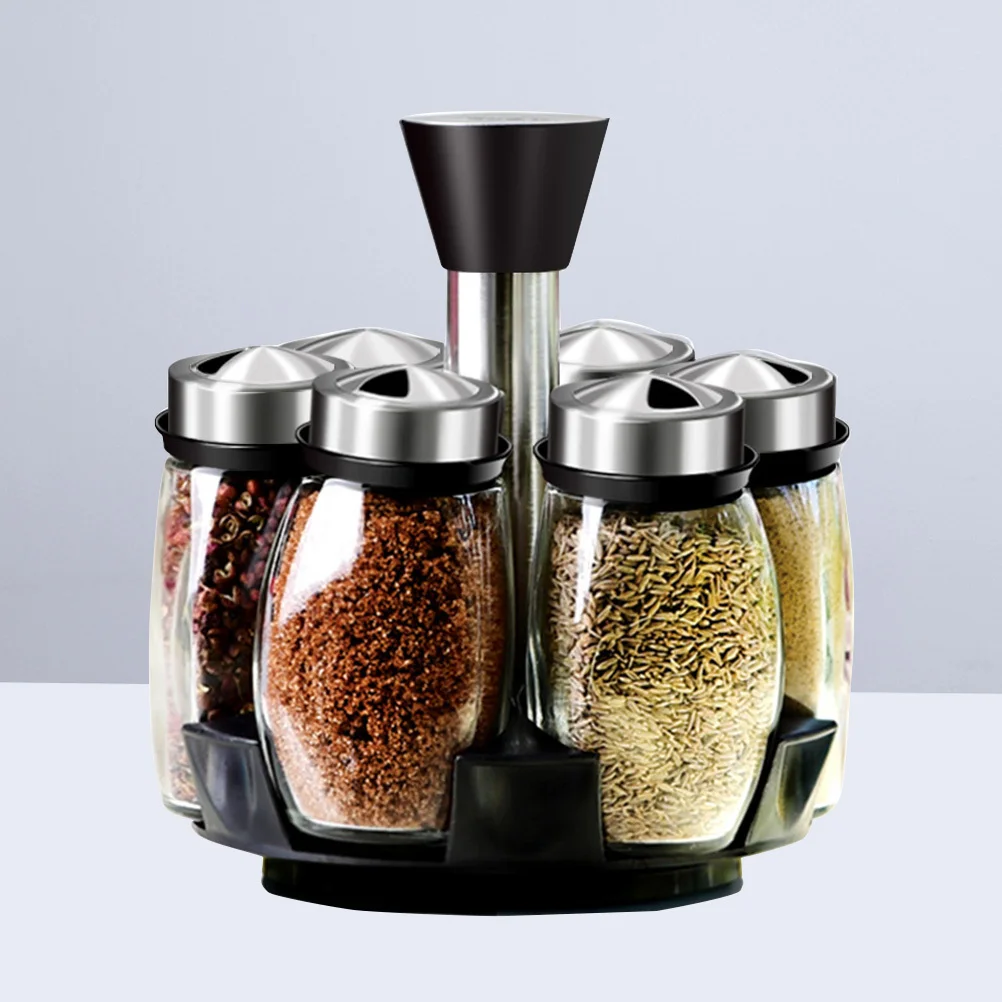 

Кухонный гаджет, вращающаяся банка для специй, стеклянный набор контейнеров для приправ, аккуратный органайзер премиум-класса для пищевых продуктов, без свинца для здоровья