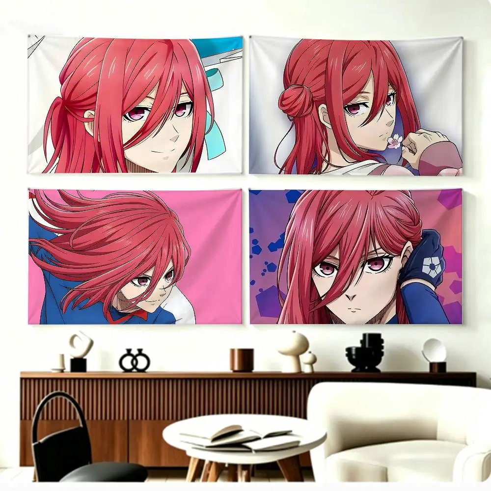 C-Chigiri Hyoma Red Meteor Style   Flags Wall Hanging Background Art Banner for Bedroom Home Outdoor Decor