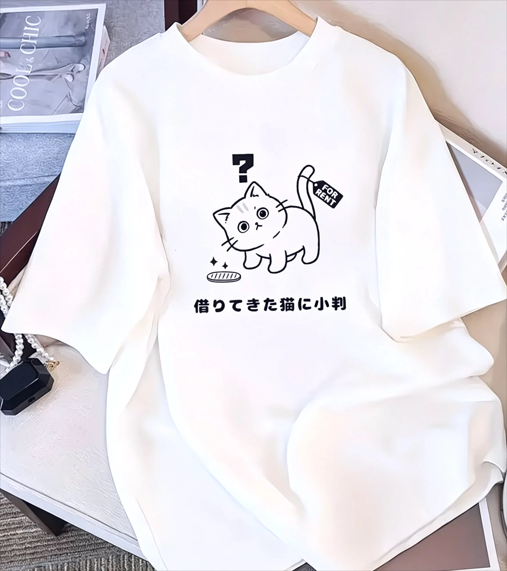 Summer Clothing Reviews - 카와이 일본 고양이 그래픽 티셔츠 귀여운