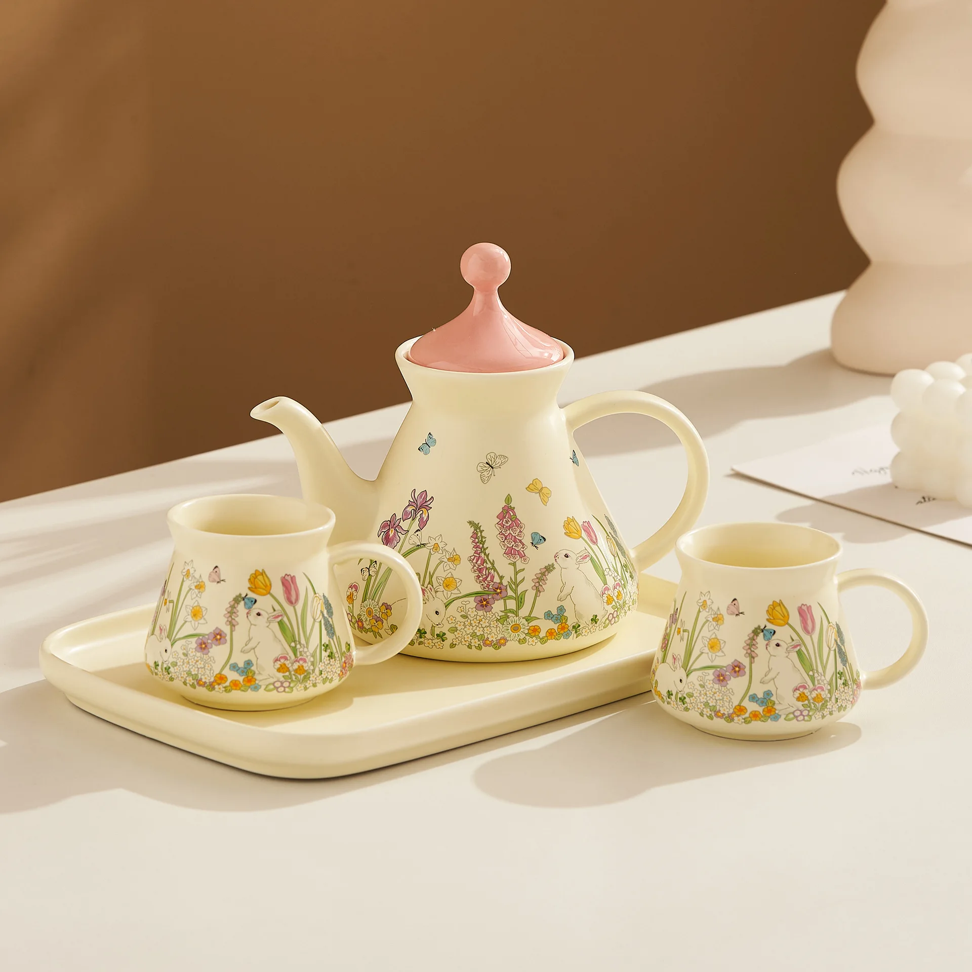 

Zml ceramic kettle souvenir tea set with tray