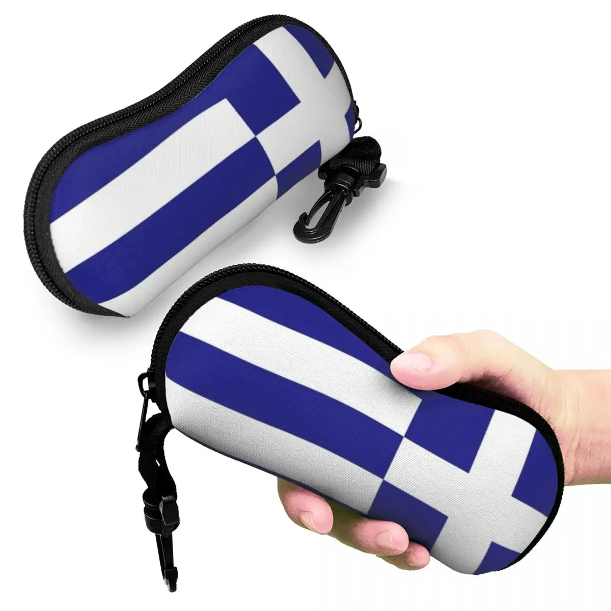 

Greece Greek Flag Shell Glasses Case Protective Sunglasses Box Women Men Soft Eyeglass Bag Pouch