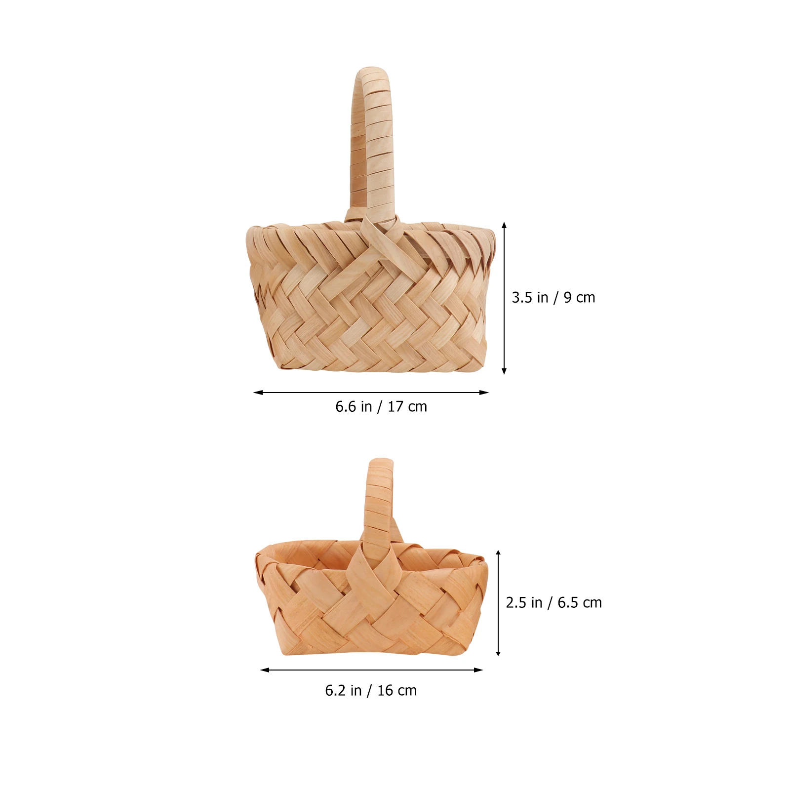 

2pcs Mini Flower Baskets Baskets Craft Wedding Props Flower Wedding Photo Props H woven Storage Household Kitchen