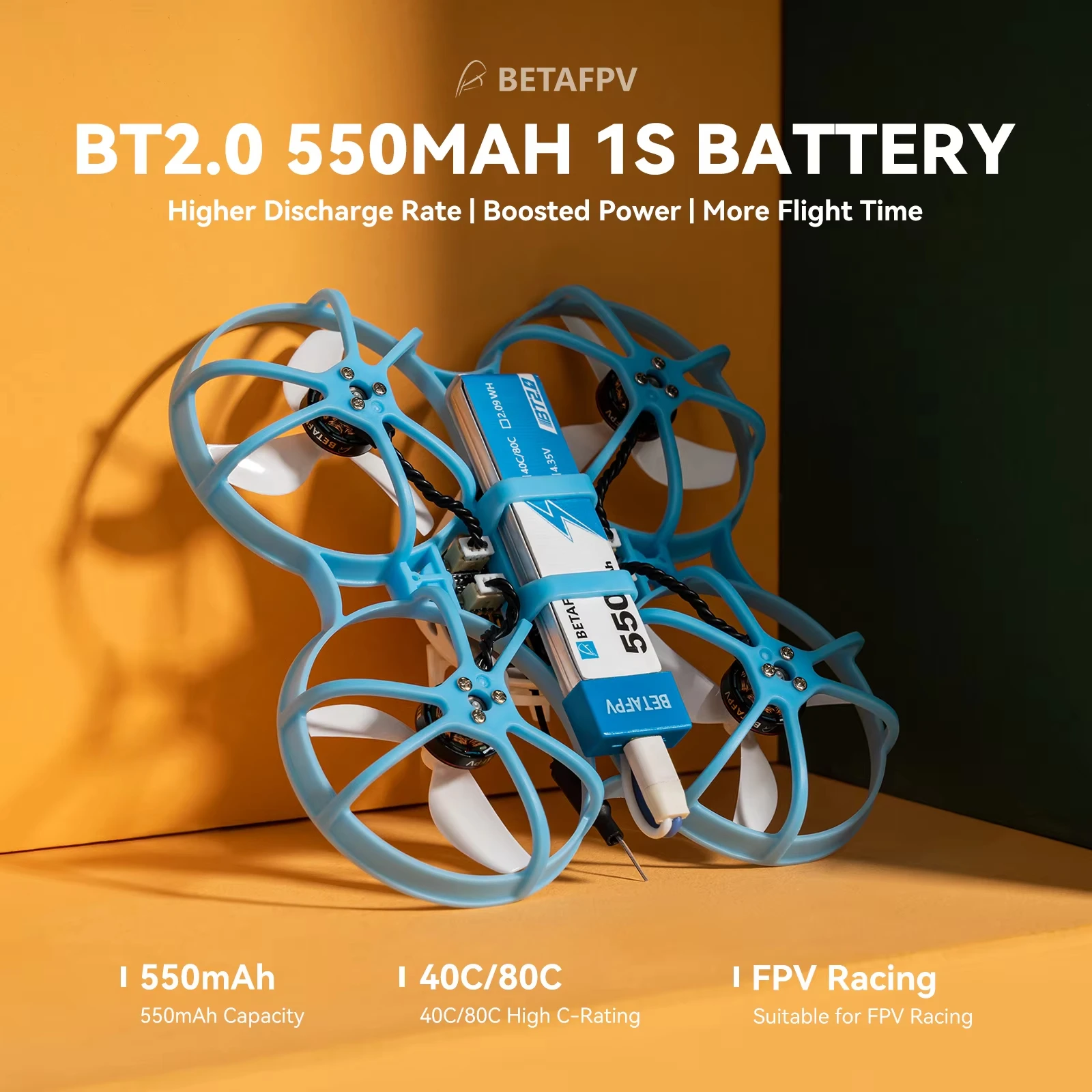 BETAFPV Meteor75 Pro | Matrix ELRS 2.4G Brushless Whoop Quadcopter con BT2.0 550mAh 1S Batteria 1102 22000KV Motore Matrix 1S FC