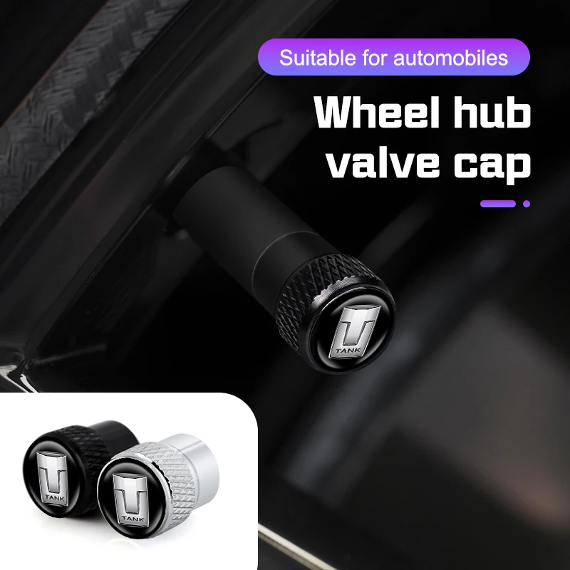 

For Great Wall Wey TANK 300 400 500 700 tank300 GMW 4Pcs Aluminum Alloy Car Wheel Tire Valve Caps Tyre Stem Covers Accessories