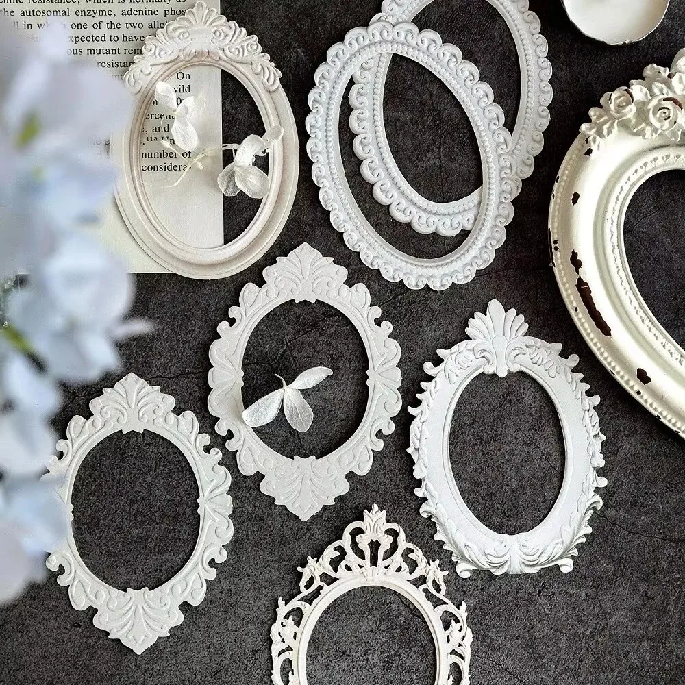 A Set 4Themes Lace Frames Scrapbook Paper Relievo Vintage Style Vintage Hollow Embossed Materials Embossed Texture
