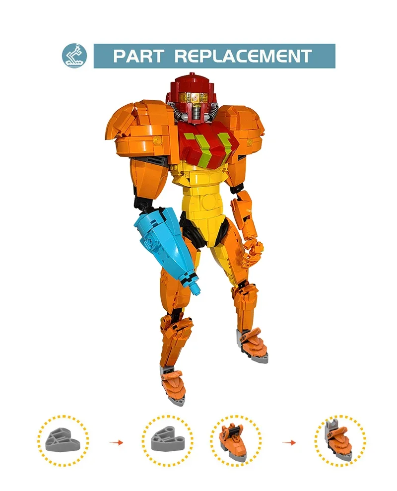 MOC Metroides Mecha Robot Samus Aran Building Block Assembling Model Creative Mech Game Collection Brick Toy Xmas Gift