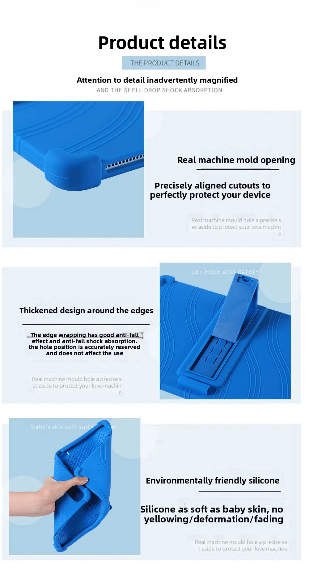 Für Redmi Pad 2 Pro 12,1 Zoll Tablet-Hülle Silikon-Schutzhülle Anti-Sturz Stoßfeste Vollschutz-Hülle mit erhöhtem Rand – Detail 6