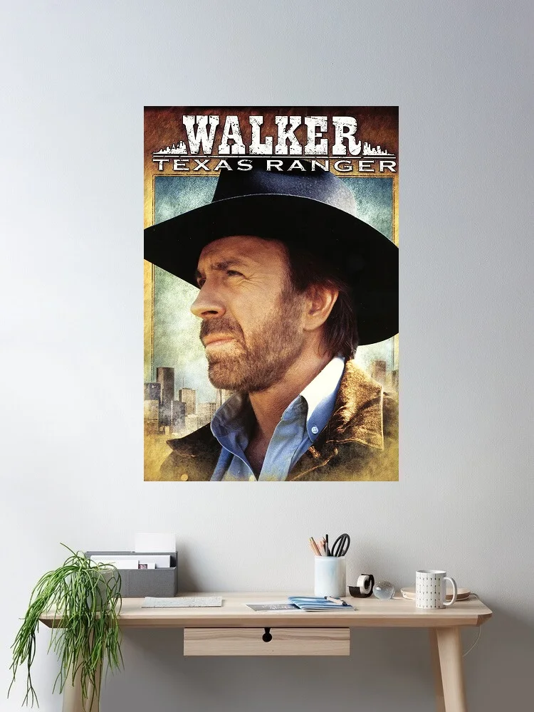 Póster artístico impreso en lienzo de la película Walker, Texas Ranger, para decoración de la sala de estar, imagen para la pared del hogar