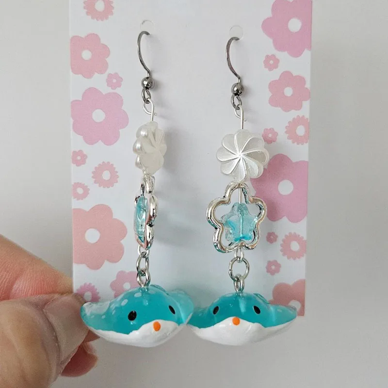 Stingray Dangle Earring aesthetic handmade