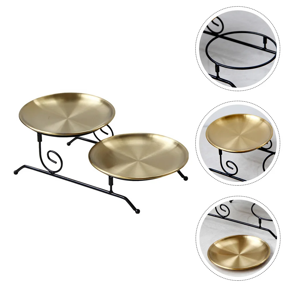 

1Pcs Practical Fruit Tray Rack 2-Layer Snack Tray Shelf for Desktop Food Serving and Storage 2-Layer Food Container