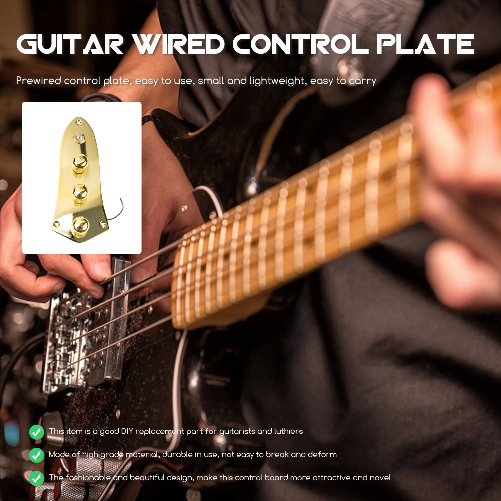 

Electric Guitar Guard Plate Metal Control Board Volume Tone Knob Panel Lightweight Durable Replacement Part for Guitars