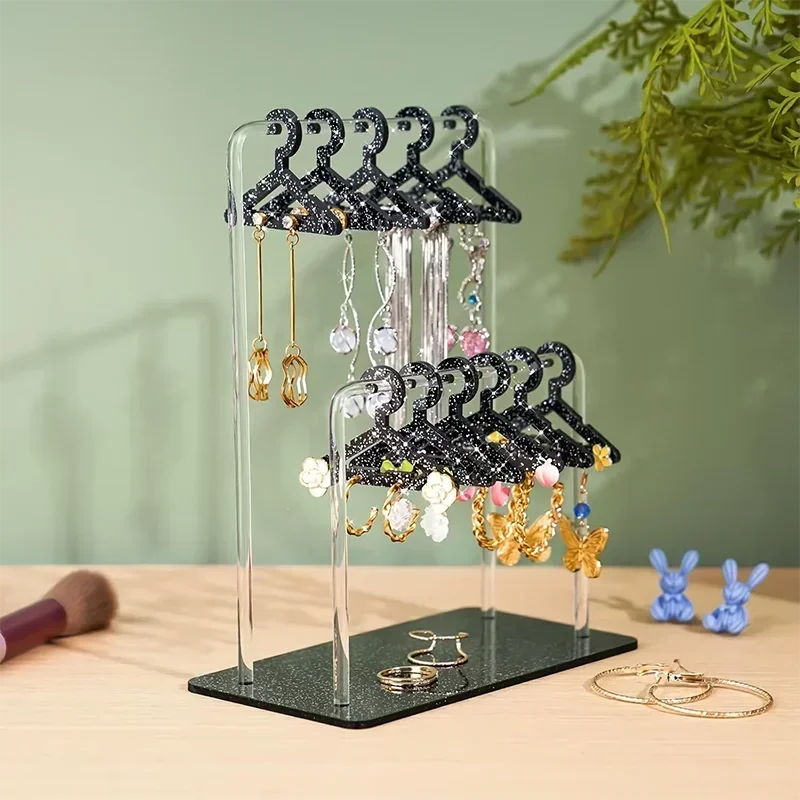 16 Pcs Hangers Shaped Jewelry Holder Hanging Clothes Stand Storage Jewelry Organizer Holders Personalized Earrings Display Racks