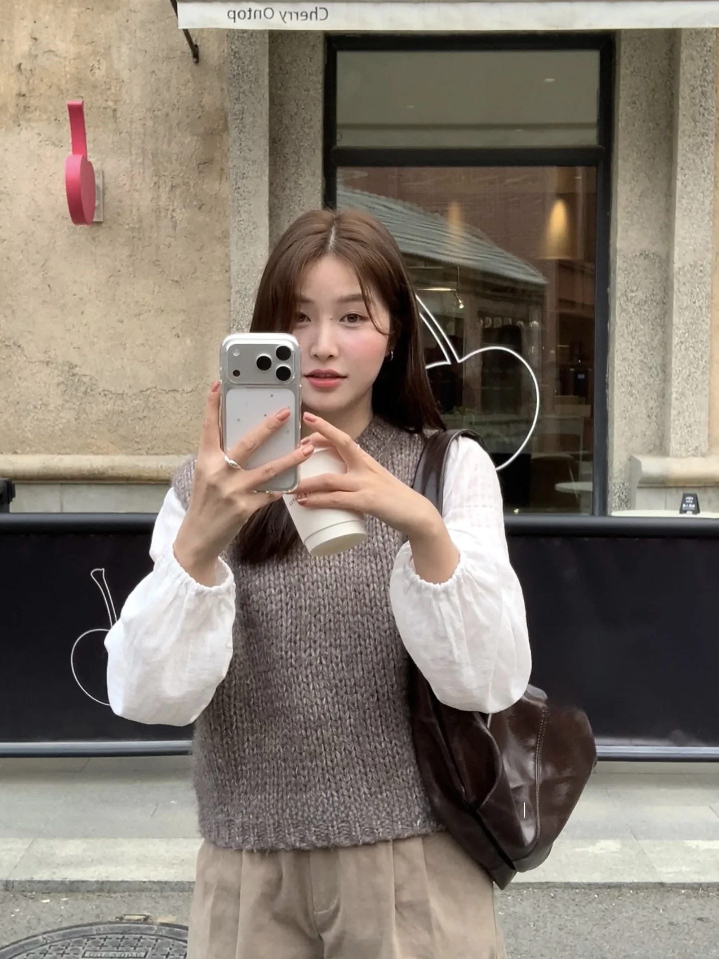 

Модный корейский жилет с круглым вырезом в стиле Miao Weekly Seoul Magazine, осенний, универсальный, простой и элегантный.