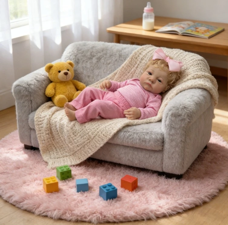 NPK 17''Multiple Layers Painting 3D Skin with Visible Veins Lifelike Cuddly Baby Reborn Levi Soft Touch Dolls Gift for Children